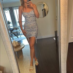 Floral Blue Spaghetti Strap Dress size M